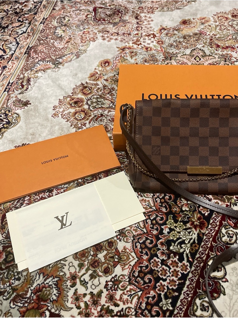 Louis Vuitton Brown Damier Crossbody with Gold Accents